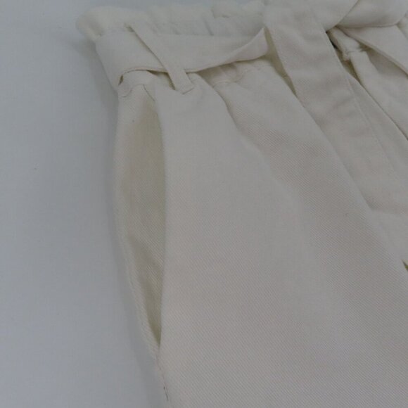 Draper James Womens Small Paperbag White Denim Shorts Waist Tie Cotton Blend NEW - Picture 6 of 9